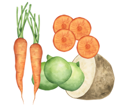 Carrot, Peas, Potato